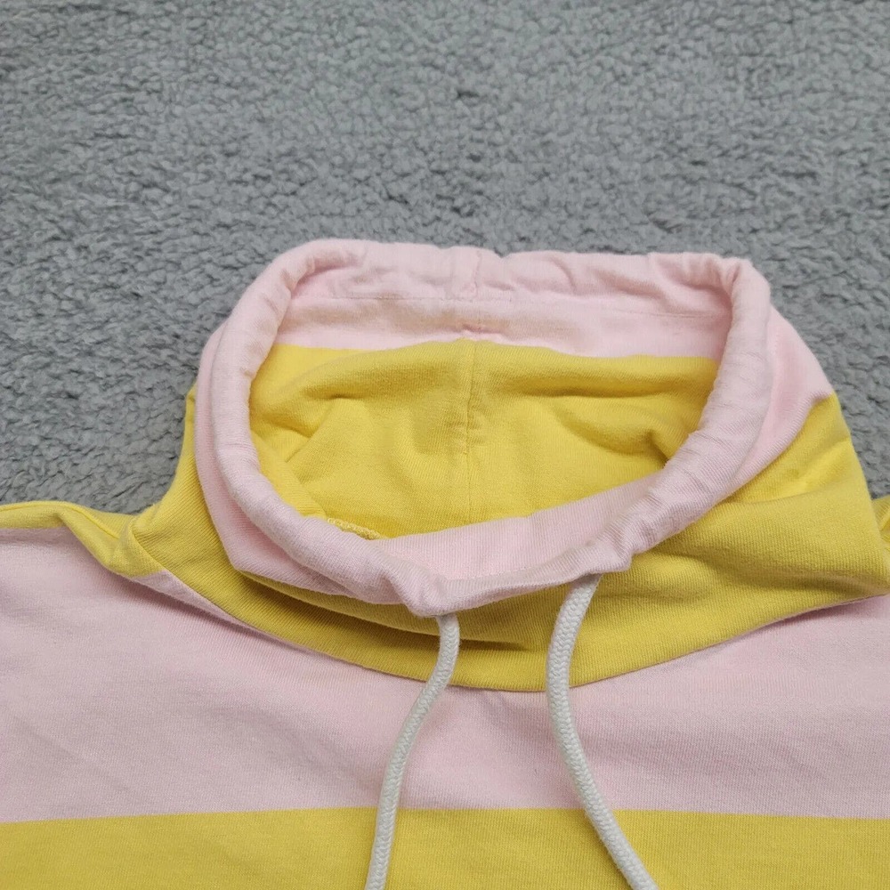 J.Crew Sweatshirt Womens Small Pink Yellow Stripe Pullover Turtle Neck Casual - Picture 3 of 16